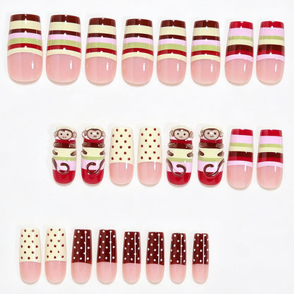 Whimsical Animal-Themed Long Press-On Nails Acalora