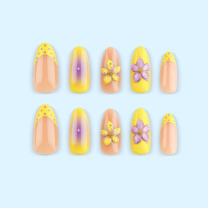 Premium Artificial Nails with intricate floral decorations Acalora