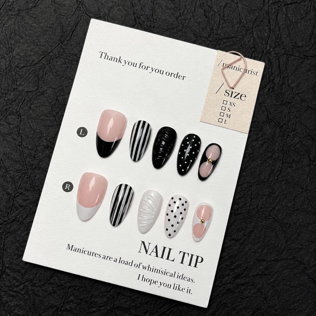 Elegant Artistic Press-On Nail Set Acalora