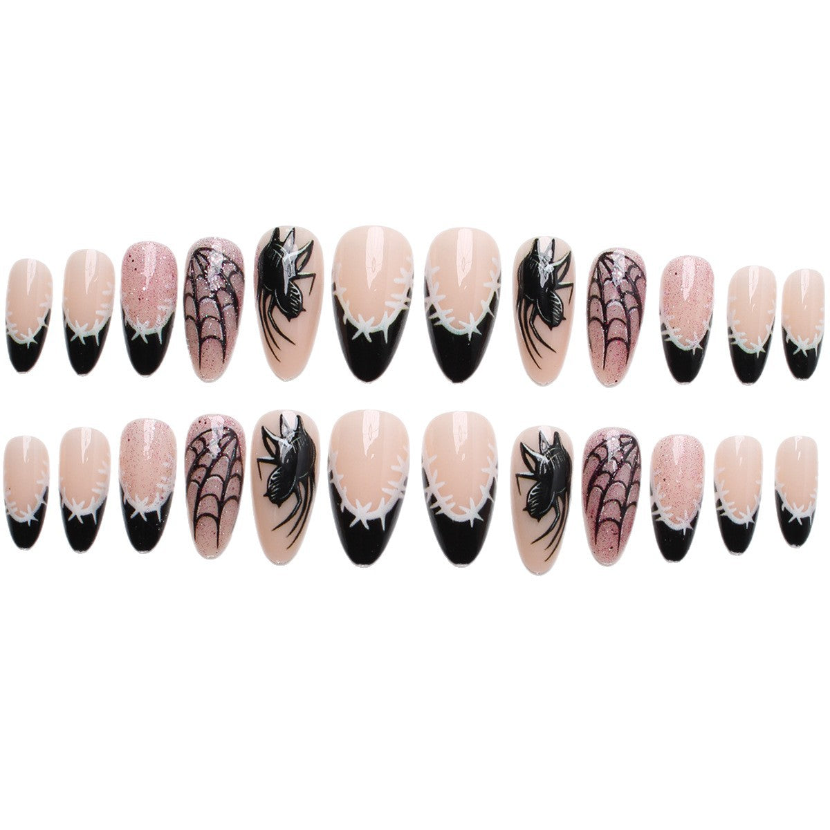 Creative nail art set with spider and web design Acalora