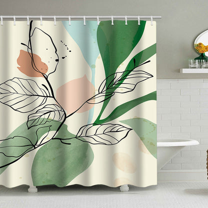 Abstract Botanical Print Shower Curtain