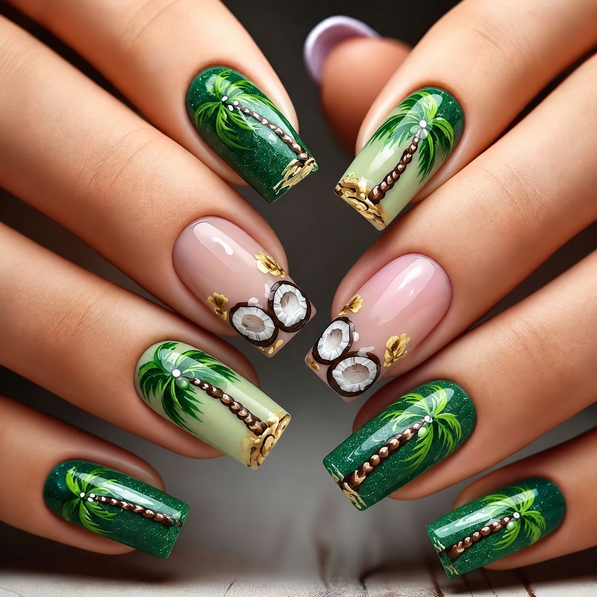 Tropical Style Artificial Nails Acalora