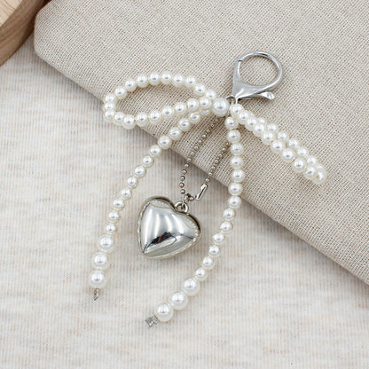 Elegant Pearl Bow Keychain Acalora