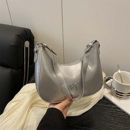 Premium Glossy Faux Leather Hobo Bag Acalora