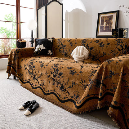 Floral Patterned Decorative Sofa Throw