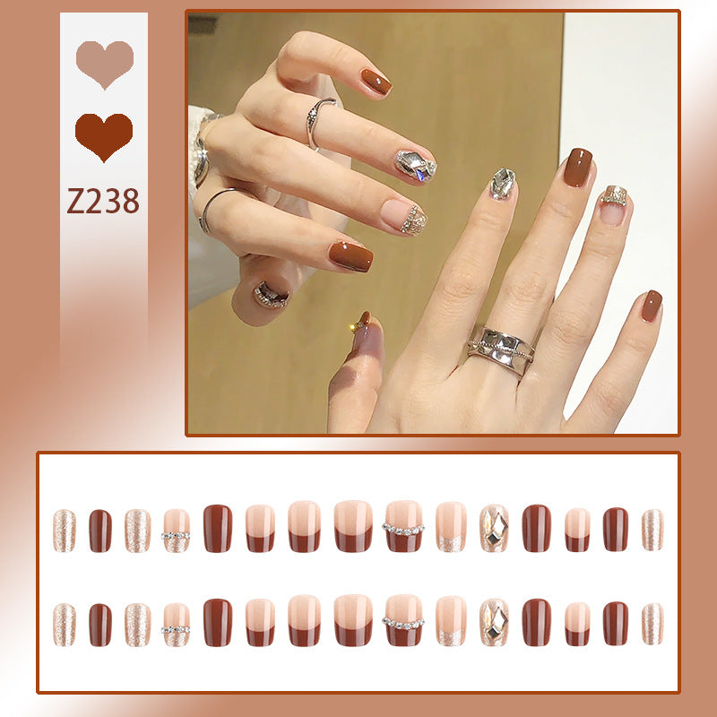 Nail set with Sparkling Crystal and Glitter Accents Acalora