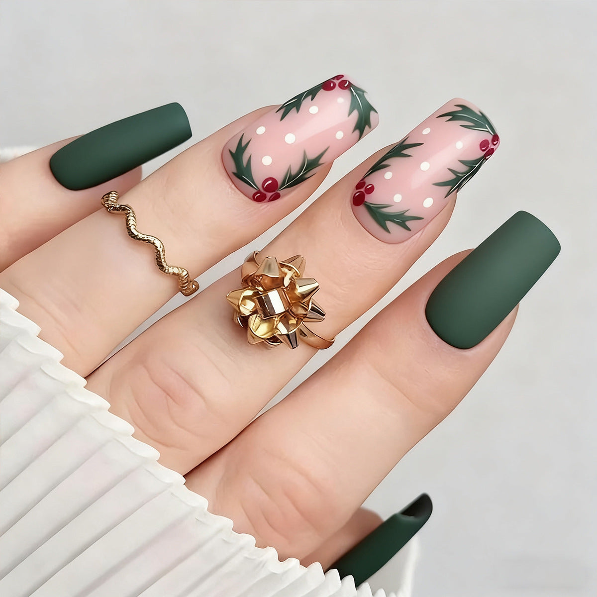 Nail art set with elegant Christmas motifs Acalora