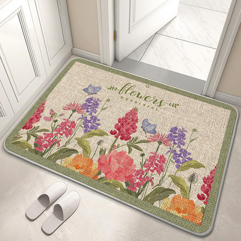 Decorative Floral Welcome Mat