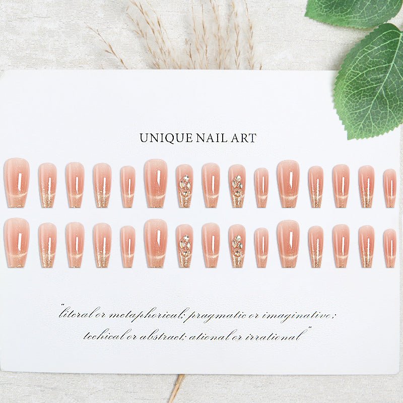 Artificial nail set with sparkling glitter and 3D applications Acalora