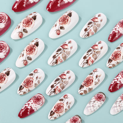 Nail art in elegant rose design Acalora
