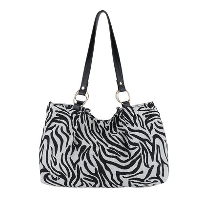 Stylish Zebra Print Canvas Tote Bag Acalora