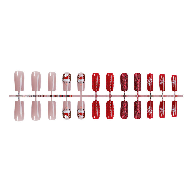 Festive Holiday-Themed Press-On Nail Art Set Acalora