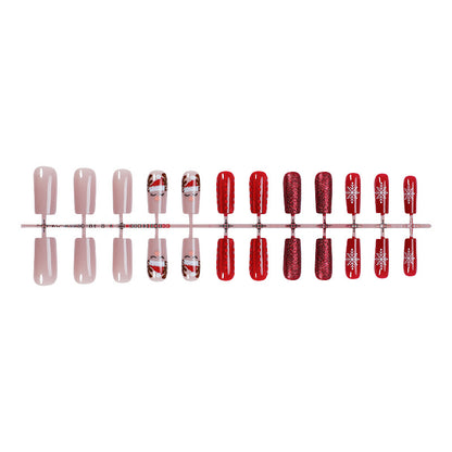Festive Holiday-Themed Press-On Nail Art Set Acalora