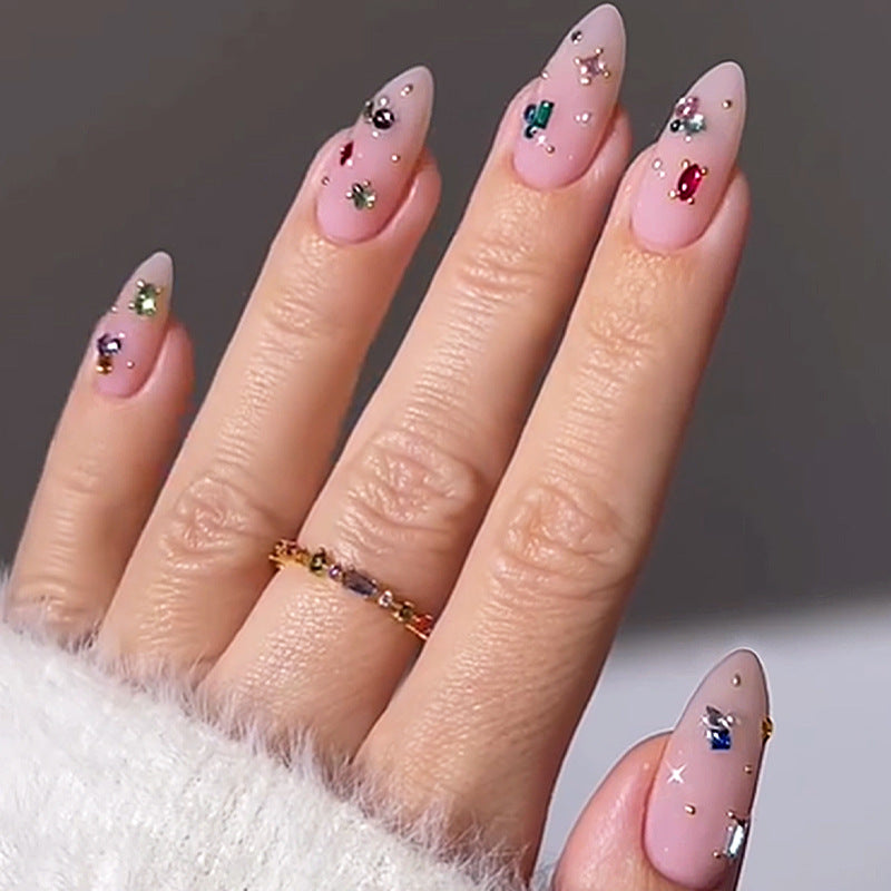 Decorative Gemstone Press-On Nail Art Set Acalora