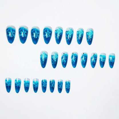 Snowflake Pattern Stiletto Nail Art Acalora
