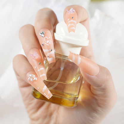 Glamorous Decorative Long Coffin Nails Acalora