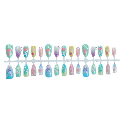 Artistic Underwater-Themed Press-On Nails Acalora