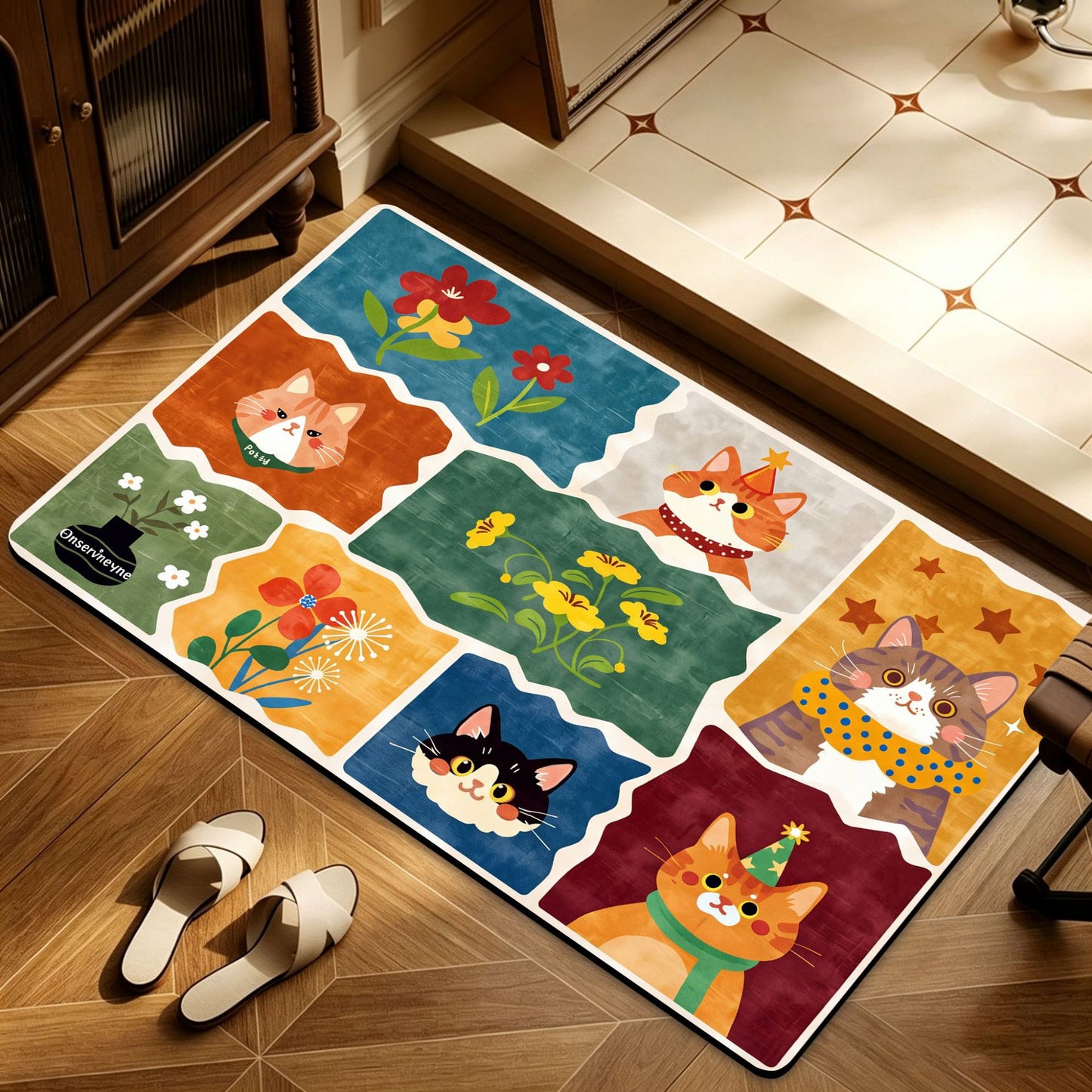Heart Pattern Decorative Bath Mat Acalora