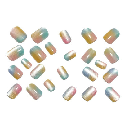 Artificial nails in delicate ombre design with glitter effects Acalora