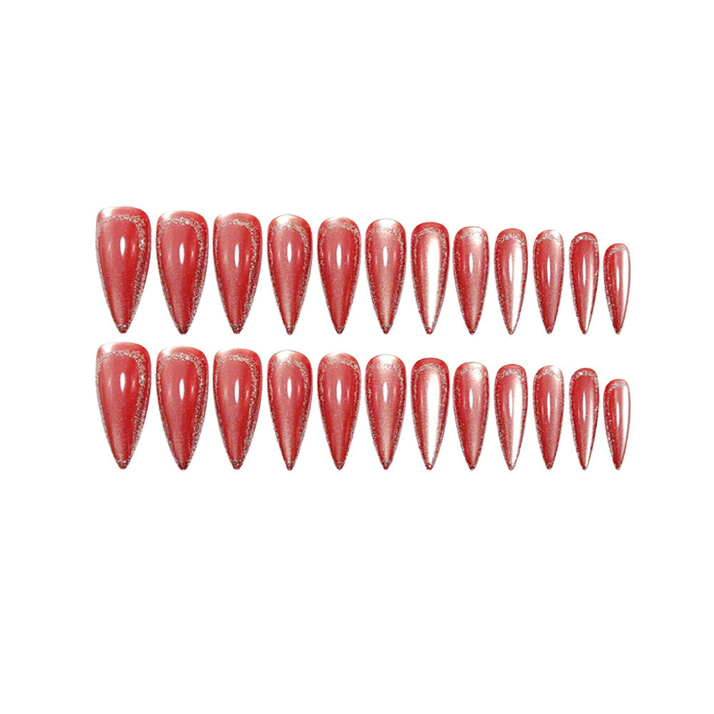 Artificial nails with glittering tip decoration Acalora