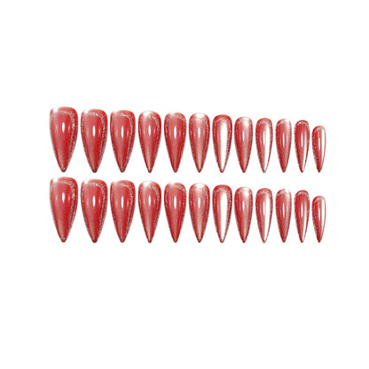 Artificial nails with glittering tip decoration Acalora