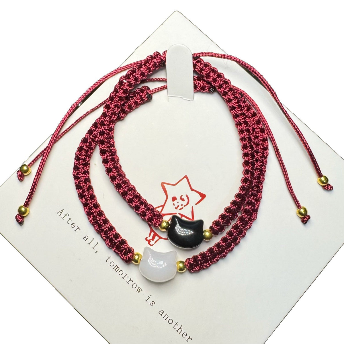Adjustable Cat-Themed Friendship Bracelet Acalora