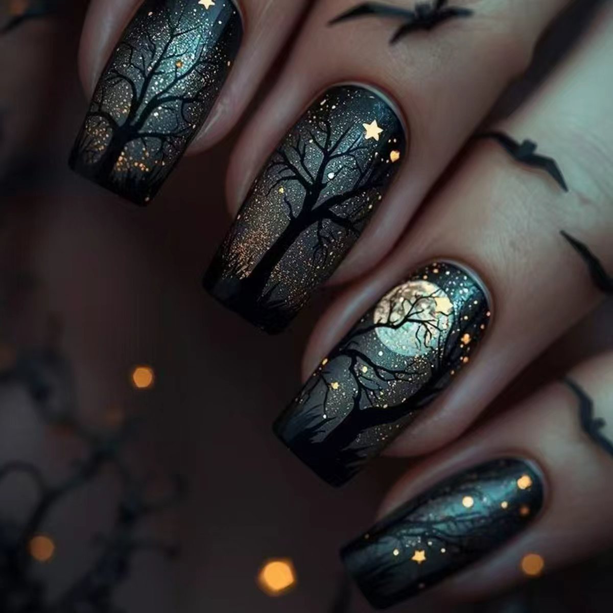 Artistic Night Sky Nail Art Acalora
