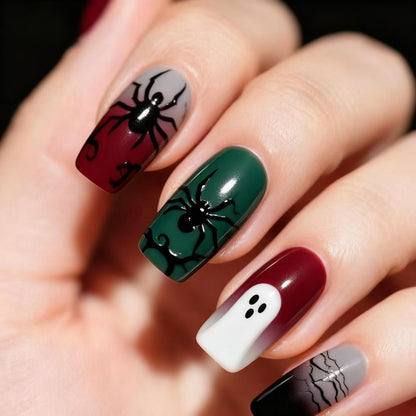 Halloween Nail Art Set with Creative Designs and Sparkling Details Acalora