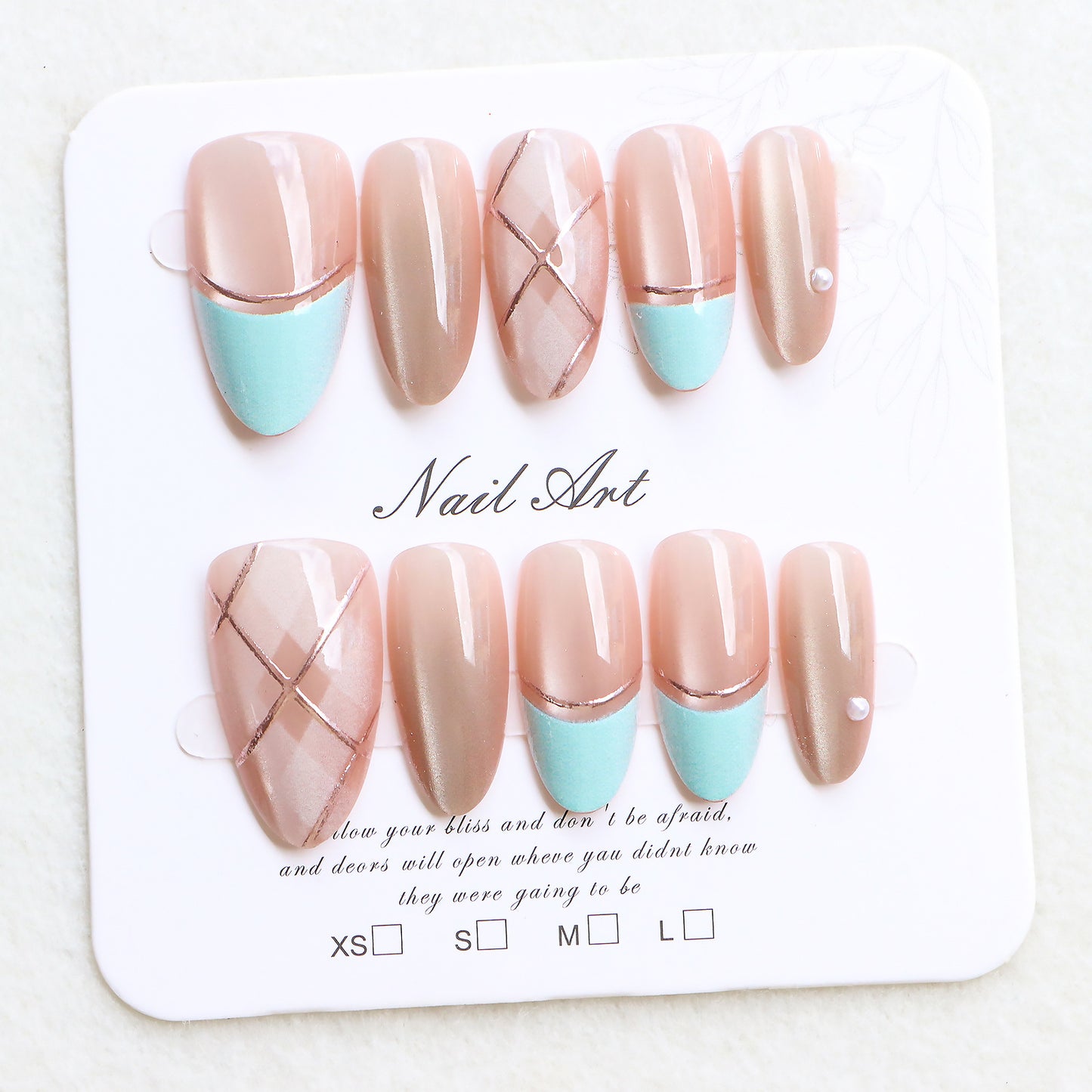 Elegant Artistic Press-On Nail Set Acalora