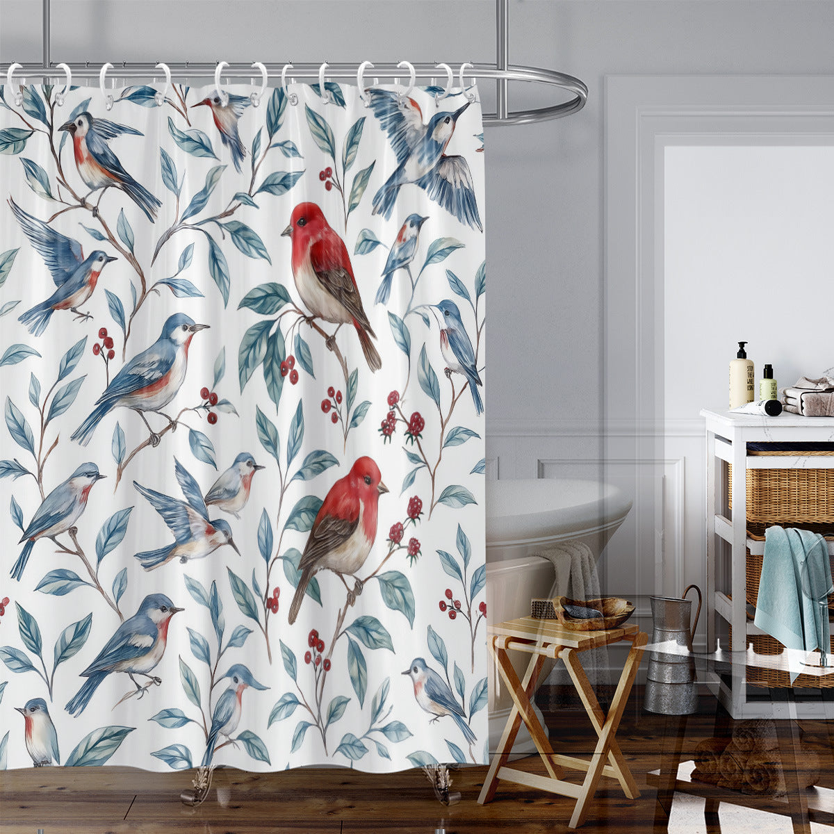 Coastal Marine-Inspired Shower Curtain