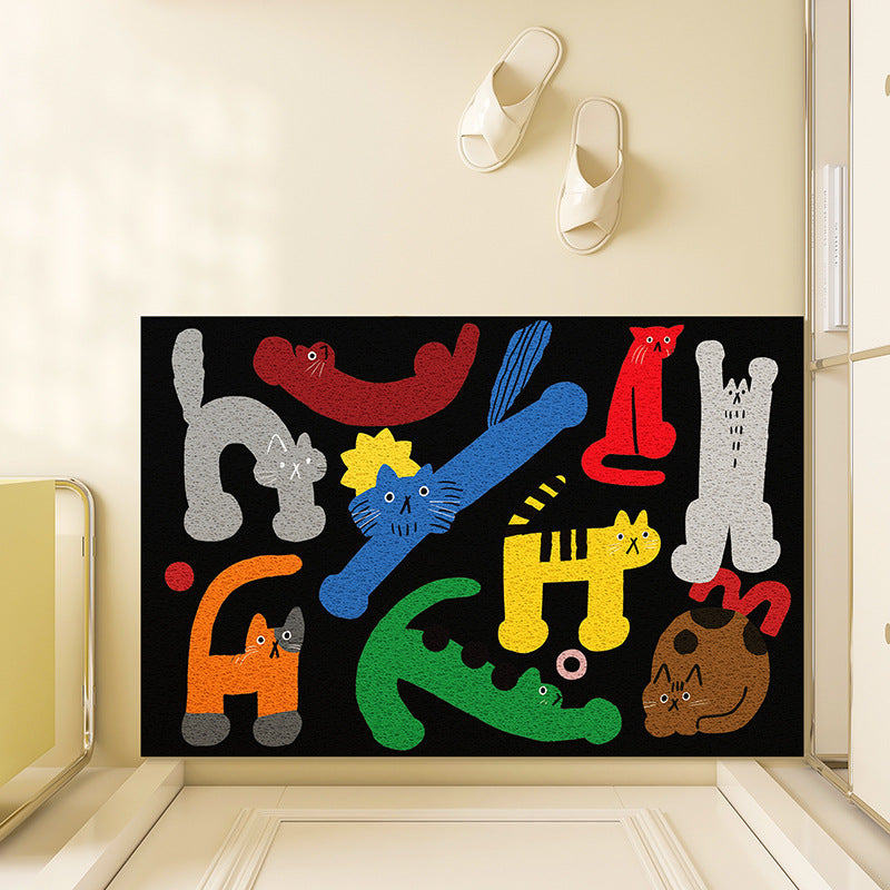 Playful Illustrated Welcome Mat