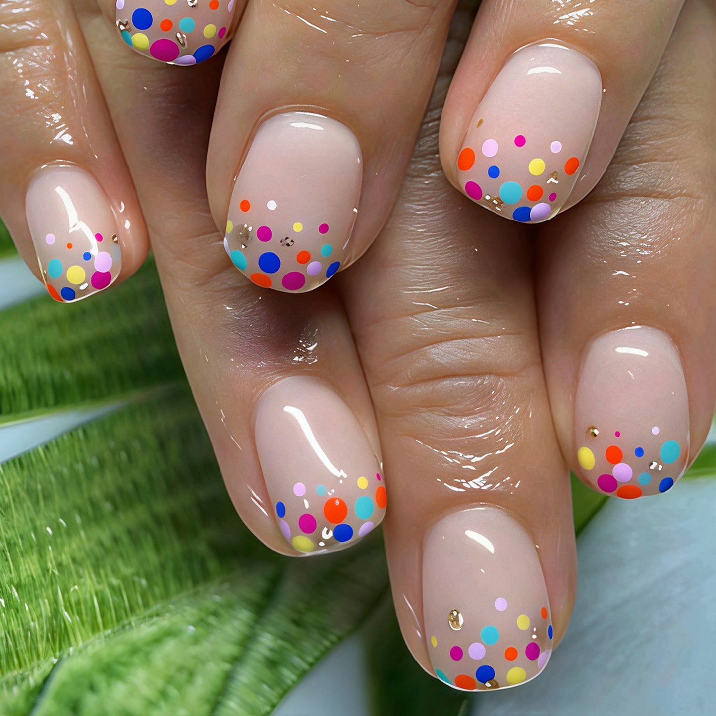 Decorative Dot Pattern Press-On Nail Art Acalora