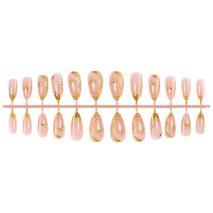 Decorative Press-On Nail Art Set with Gold Accents Acalora