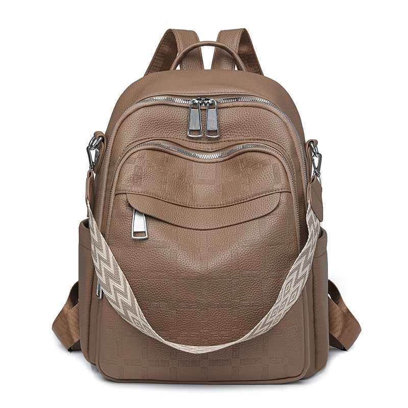 Versatile Textured Backpack with Multiple Compartts Acalora