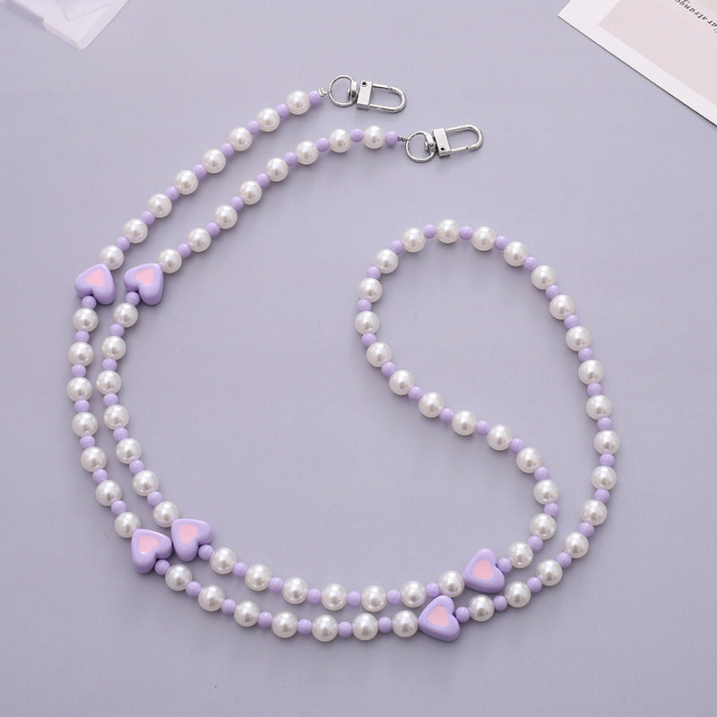 Heart-Embellished Beaded Eyewear Chain Acalora