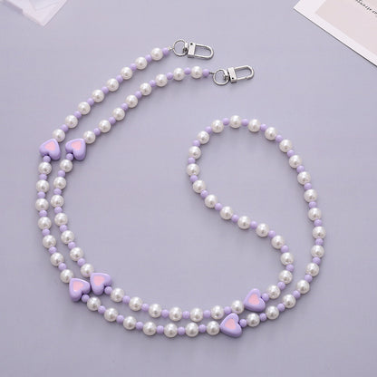 Heart-Embellished Beaded Eyewear Chain Acalora