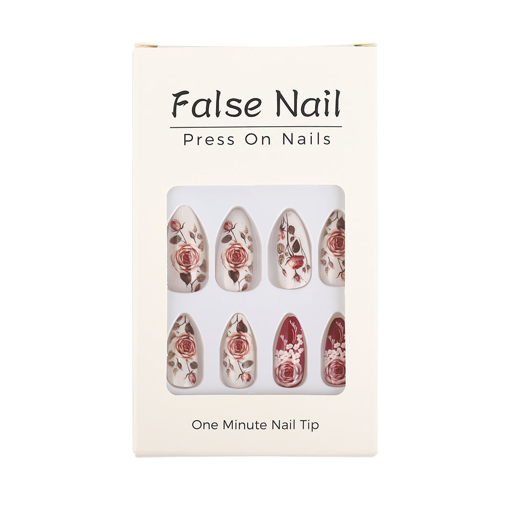 Nail art in elegant rose design Acalora