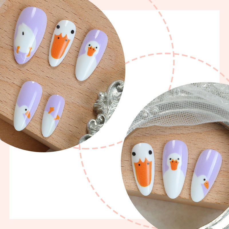Artistic Cartoon-Themed Press-On Nail Art Set Acalora