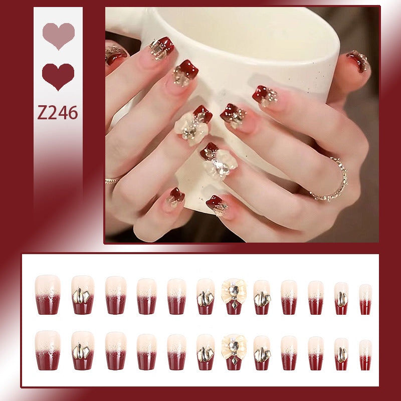 Artificial nails with glamorous floral decorations Acalora