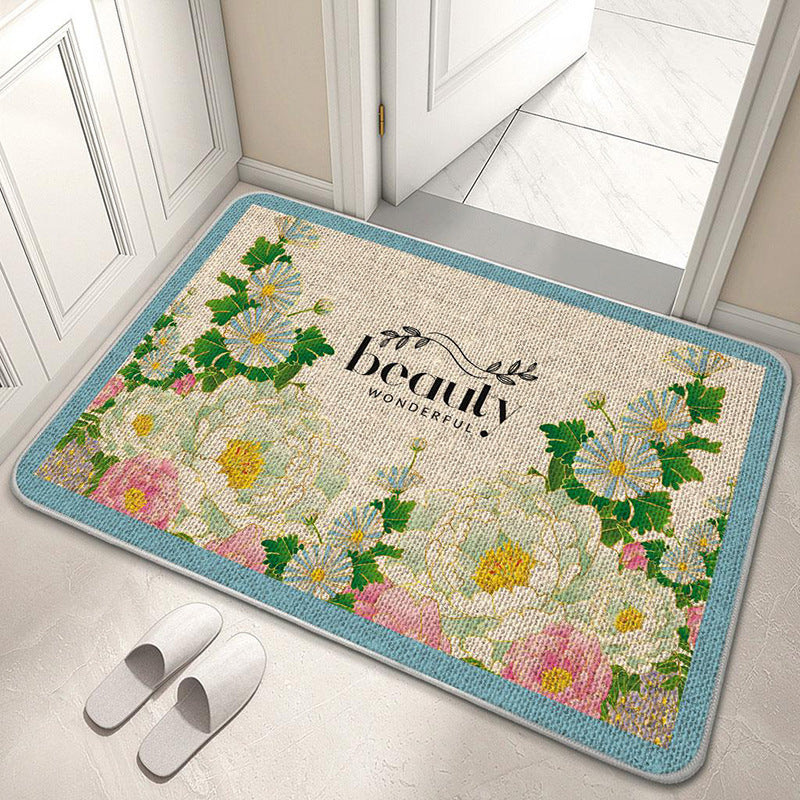 Decorative Floral Welcome Mat