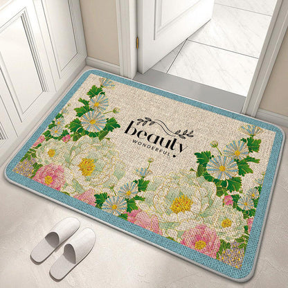 Decorative Floral Welcome Mat