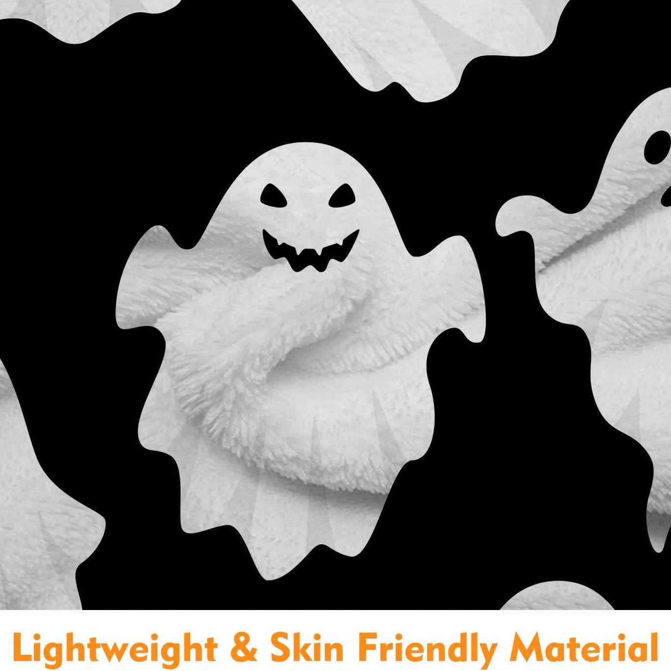 Spooky Ghost Pattern Throw Blanket