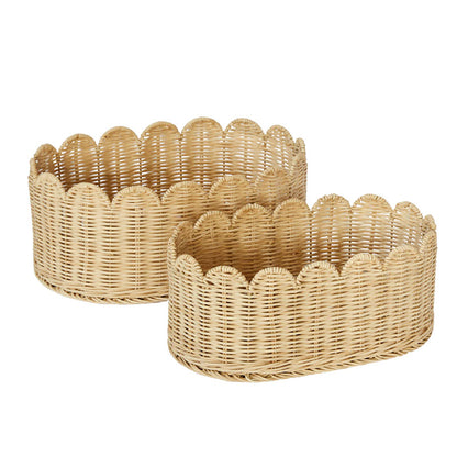 Decorative Scalloped Woven Storage Basket Acalora 1787892970