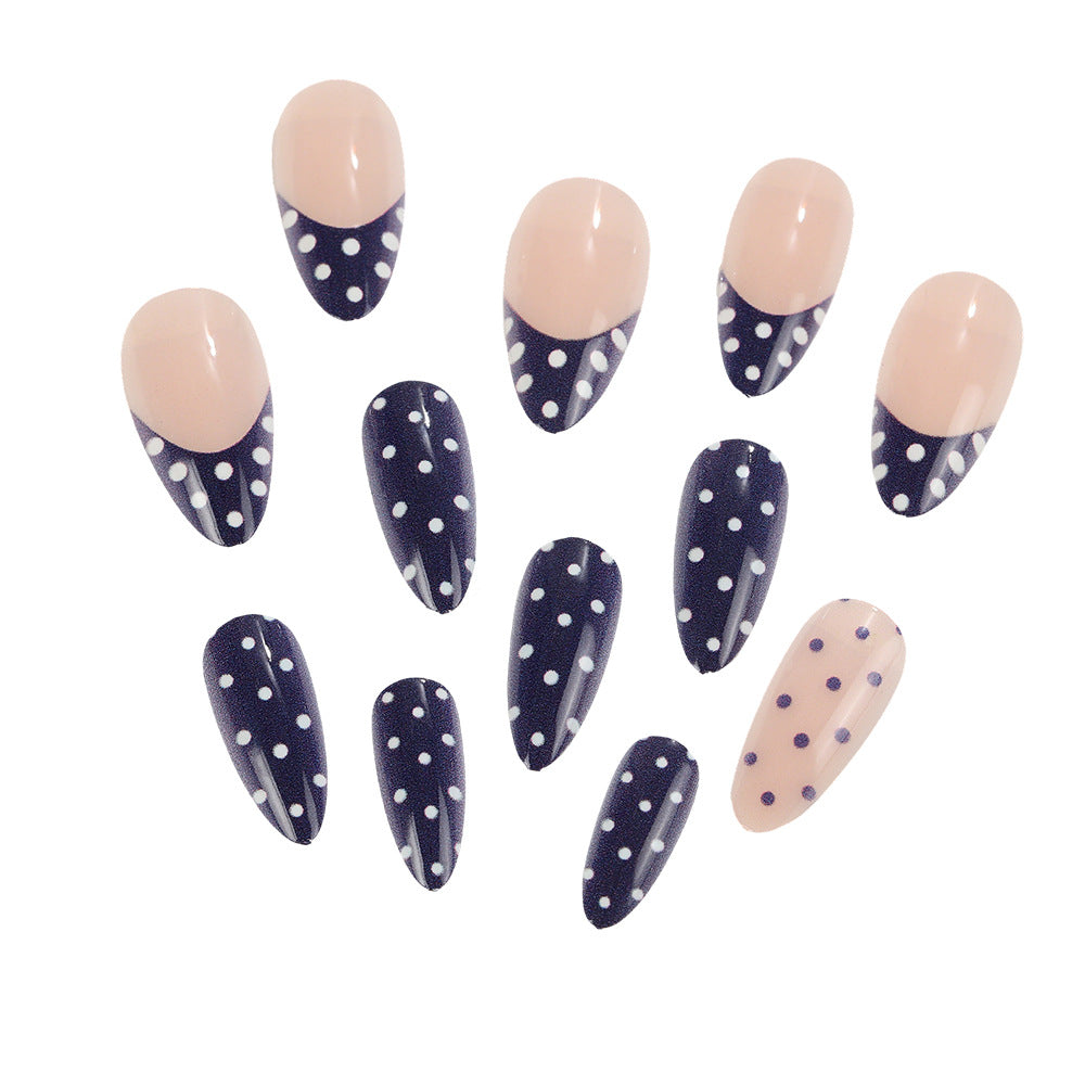 Artificial nails in modern polka dot design Acalora