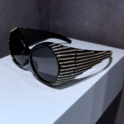 Ladies Glamorous Sunglasses with Sparkling Crystal Decorations Bowlift