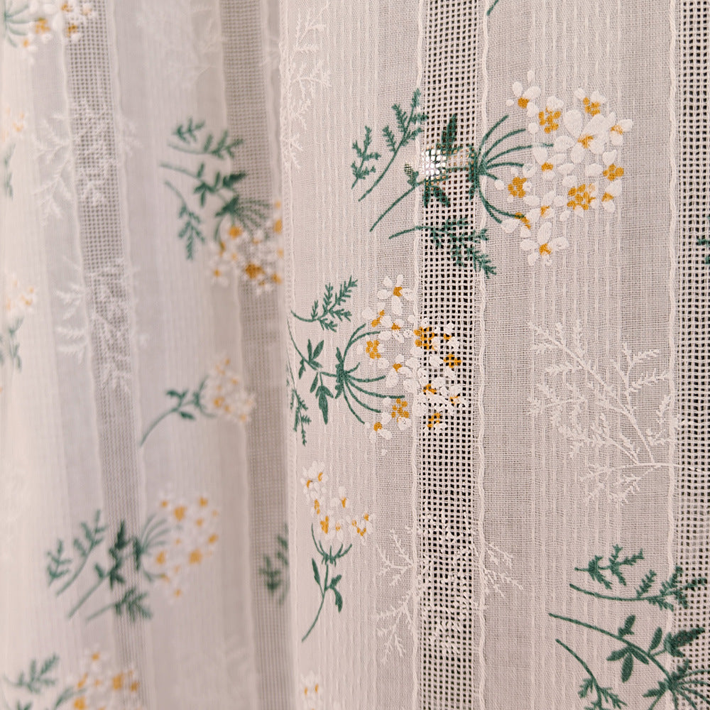 Decorative Floral Print Door Curtain