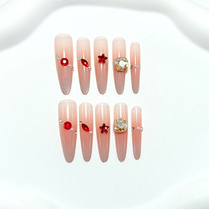 Artificial nails with glamorous decorations Acalora