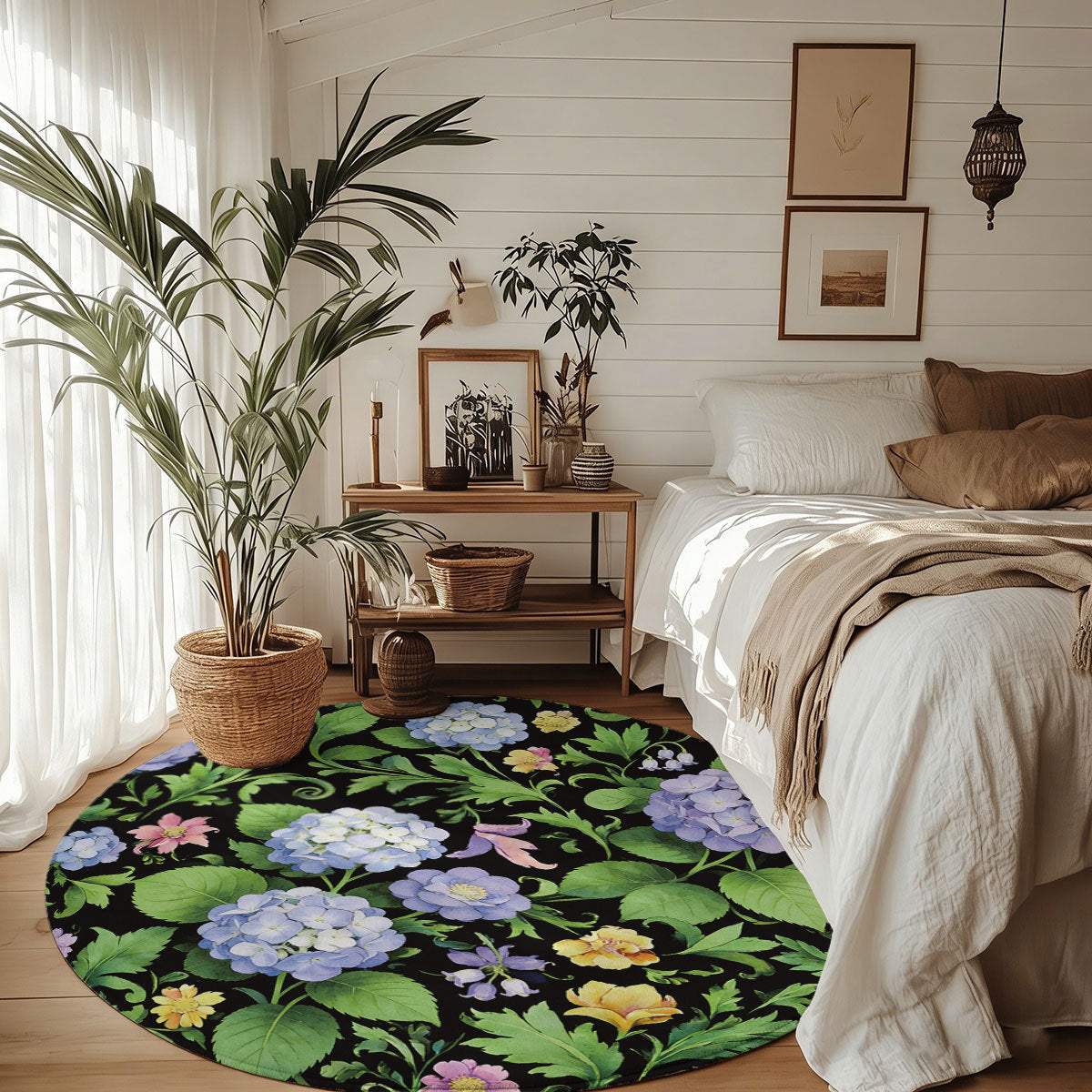 Unisex Floral Pattern Area Rug