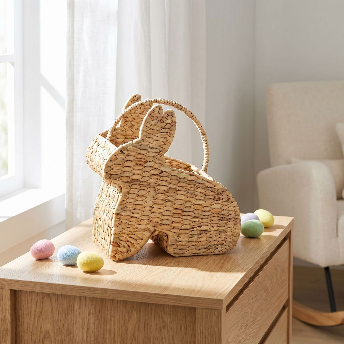 Playful Easter basket in bunny design Acalora