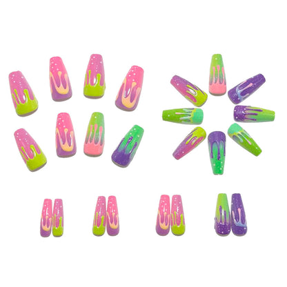 Artificial nail extensions in creative gradient design Acalora
